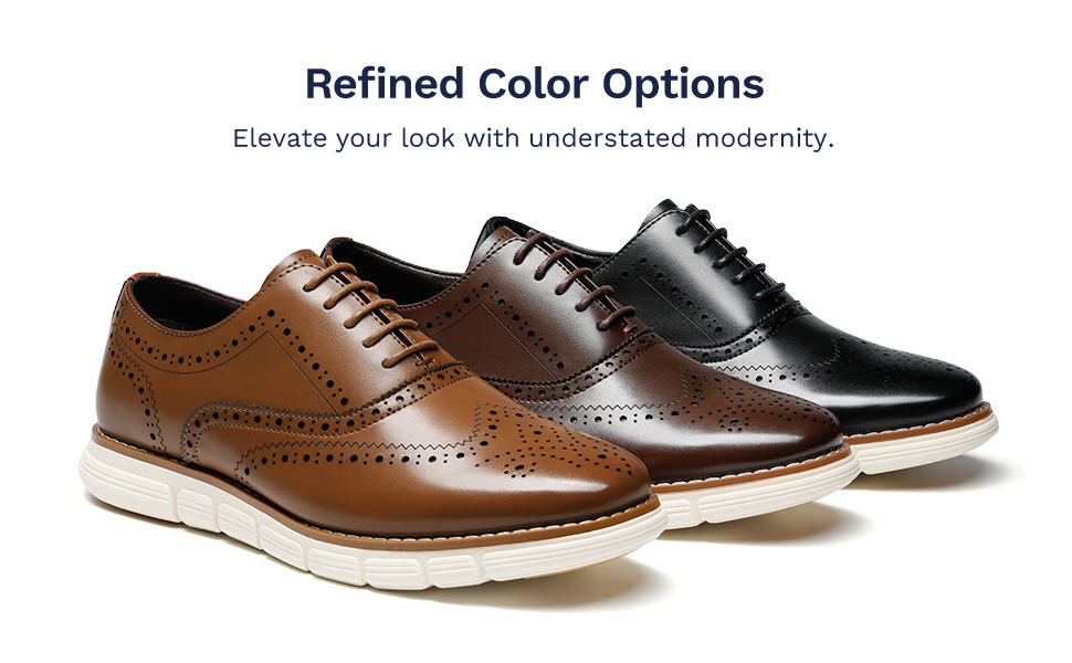 New w/o Box Bruno Marc Grandwing Wingtip Style Vegan Leather Lace-Up Oxfords Men main image 2