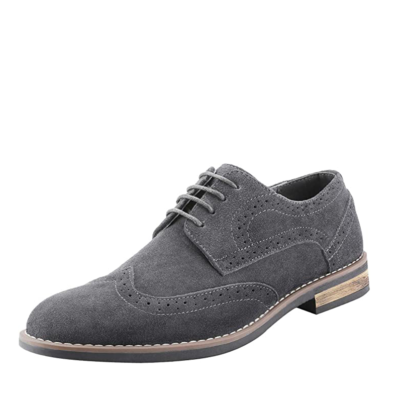 Grey suede wingtip shoes hot sale