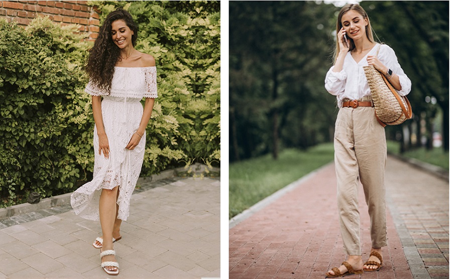 braided slip on sandals