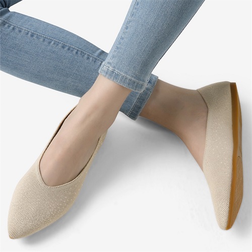 Plain Flat Point Toe Date Comfort Flats