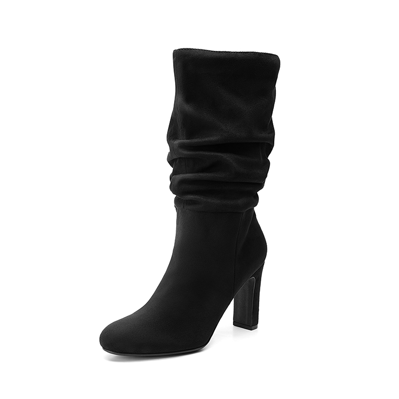 Slouchy mid calf leather boots sale