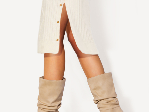 Slouchy Mid calf Boots DREAM PAIRS
