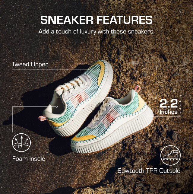 Women's City Tweed Platform Chunky Sneakers-Dream Pairs