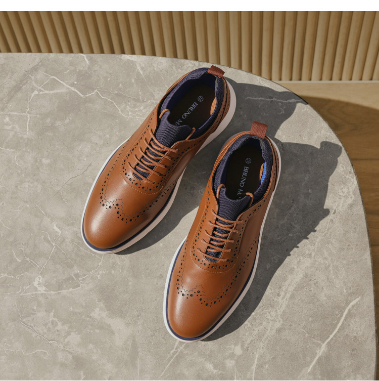 靴 rim.ark Cut out wing tip shoes Men's Comfortable Leather Wingtip Sneakers-DREAM PAIRS