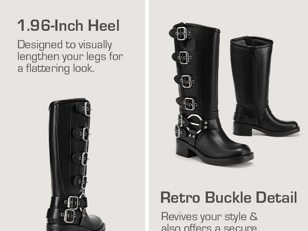 Womens square toe motorcycle boots 2025