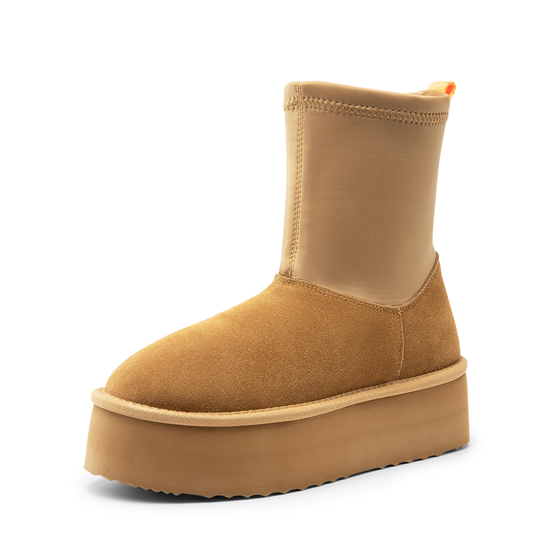 Women's Platform Mid-Calf Fur Snow Boots-DREAM PAIRS