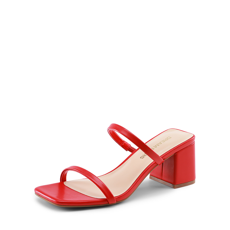 Minimalist Thin-Strap Block Heel Sandals