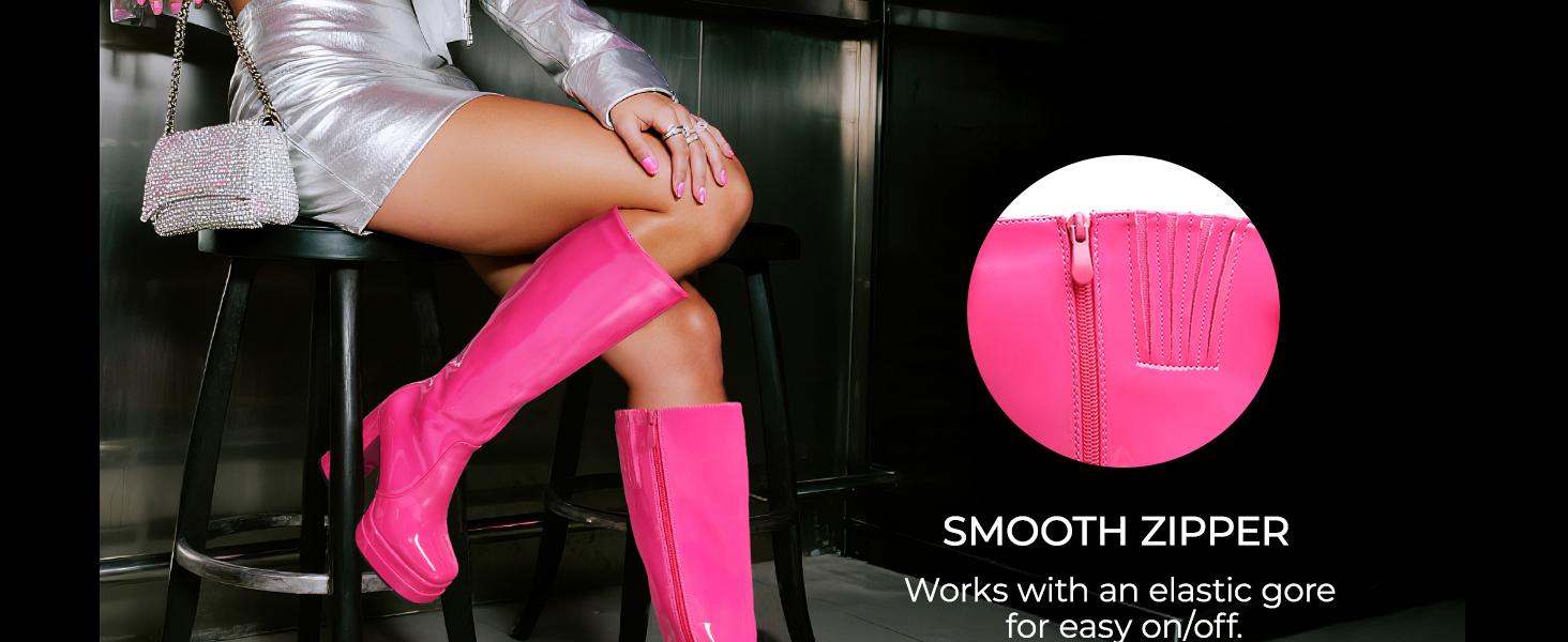 Elegant Knee-High Chunky Platform Boots for Women