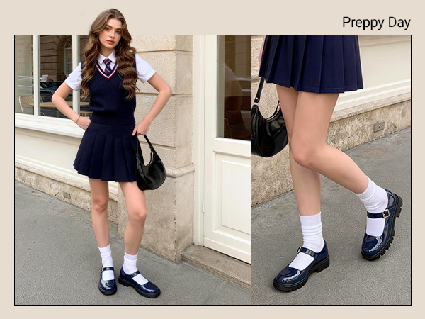 Women's Comfortable Wide Toe Box Platform Mary Janes | DREAM PAIRS