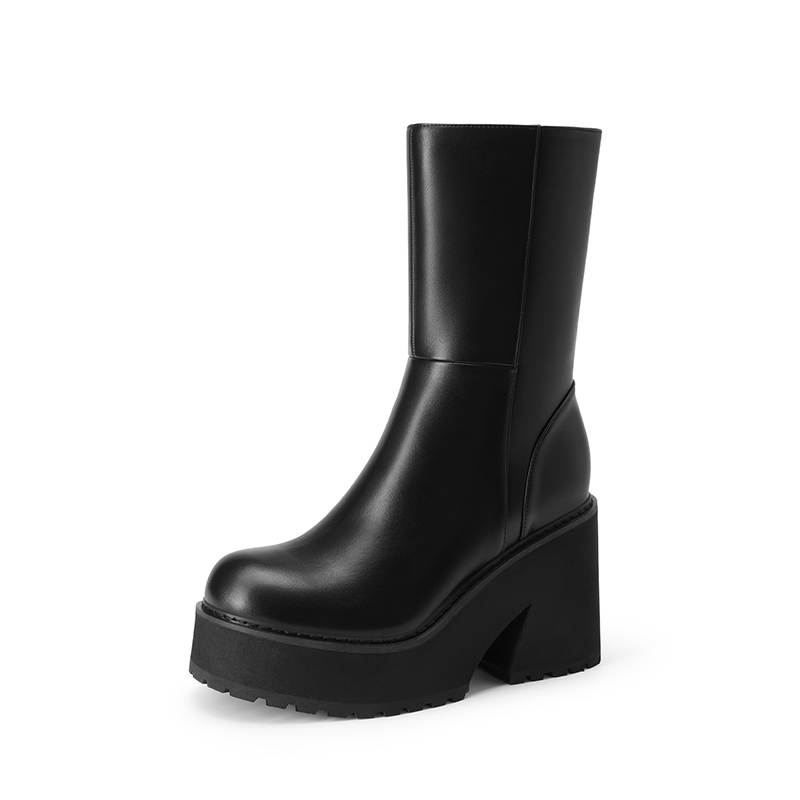 Women’s Platform Ankle Boots with Side Zipper