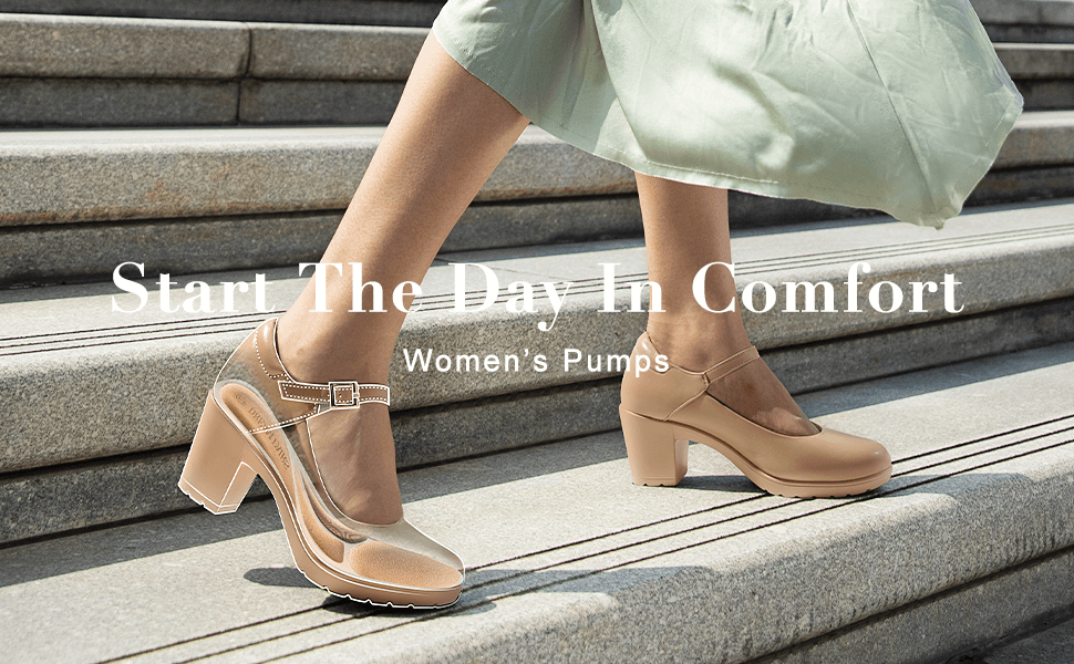 Round Toe Mary Jane Pumps Dream Pairs