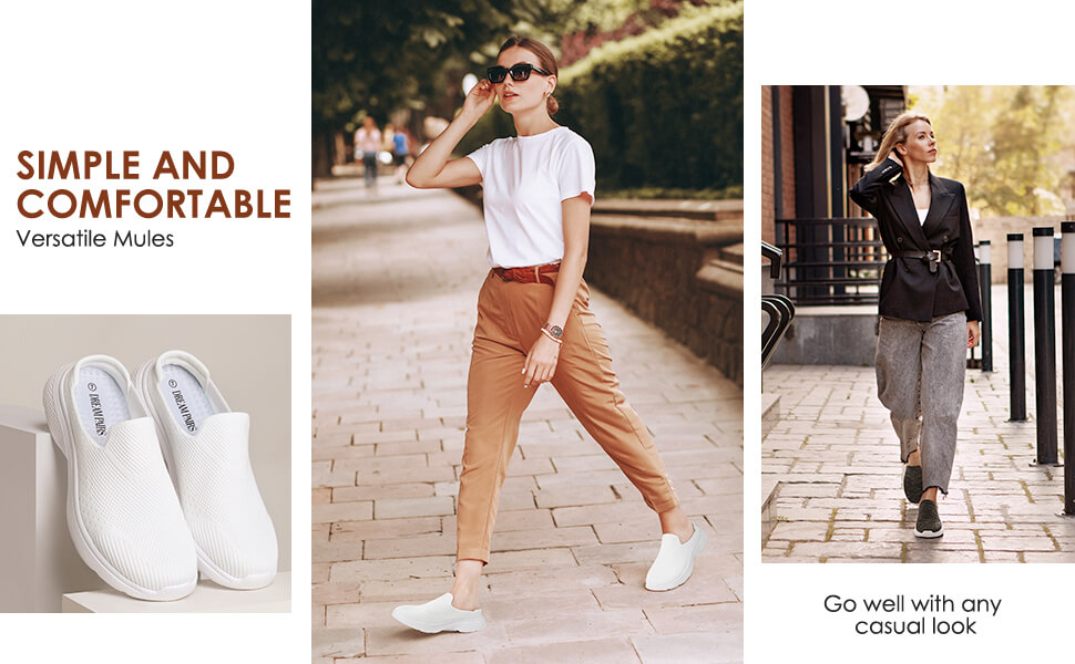 Women's Lightweight Slip-On Mule Sneakers-Dream Pairs