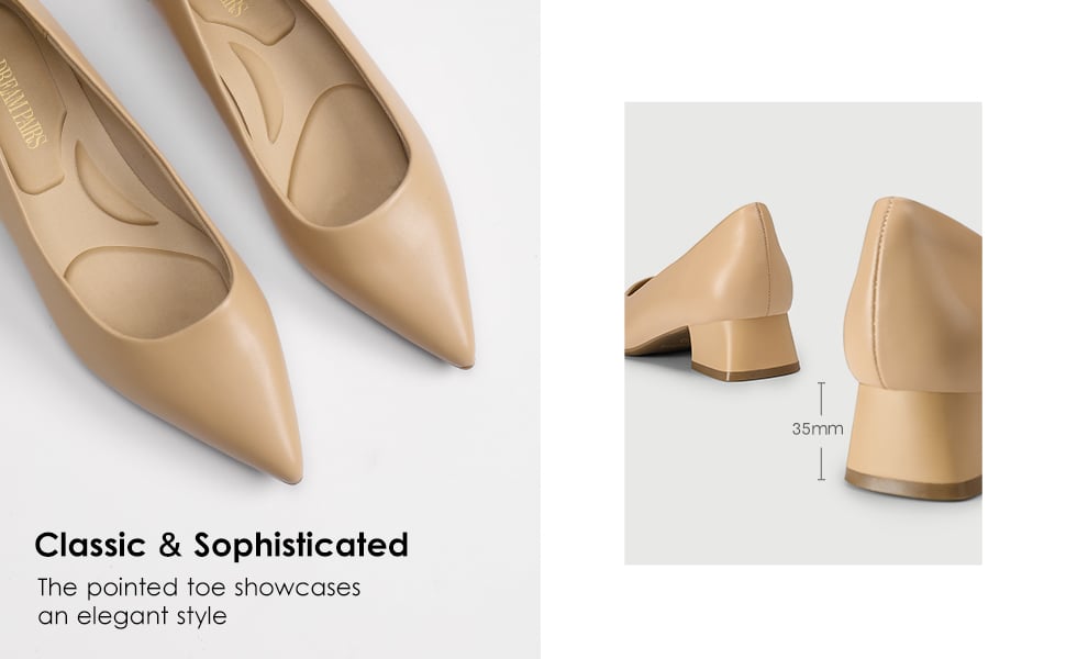 Stand-All-Day Arch Support Low Heel Pumps-Dream Pairs