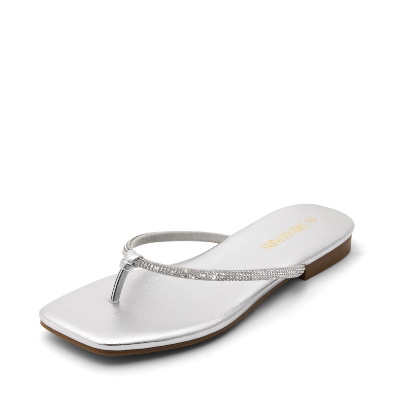 Flip Flops w Rhinestones Platin