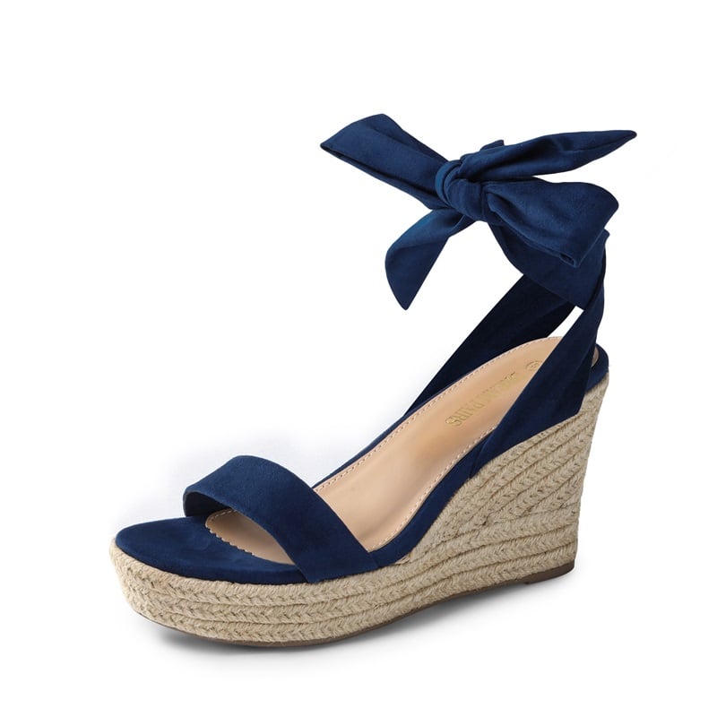 Women s Ankle Tie Espadrile Platform Wedges Dream Pairs
