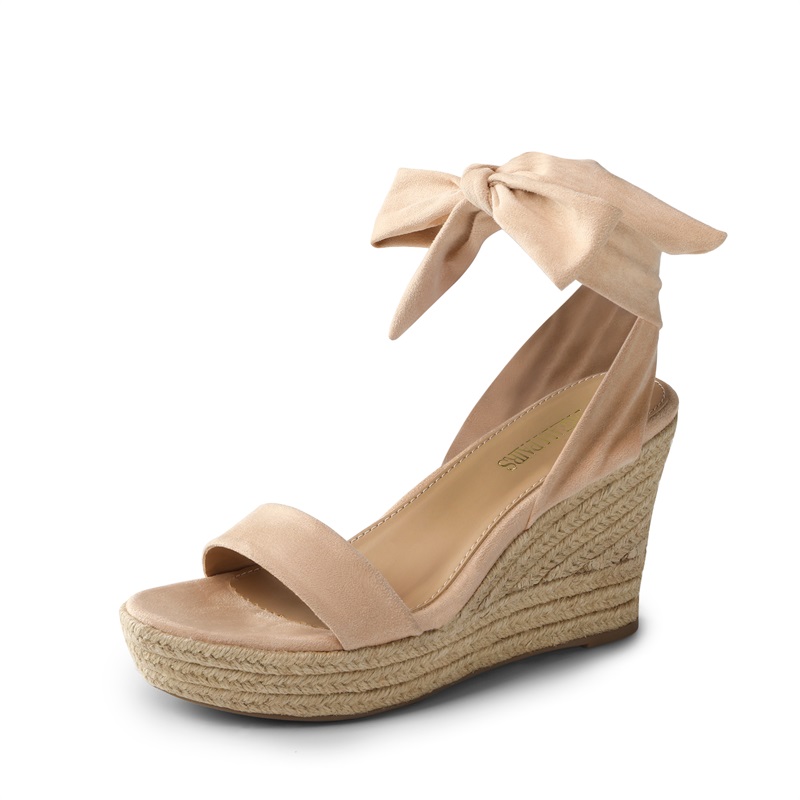 Tie ankle espadrille wedge outlet