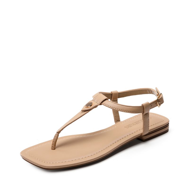 T-Strap Thong Flat Sandals-Dream Pairs