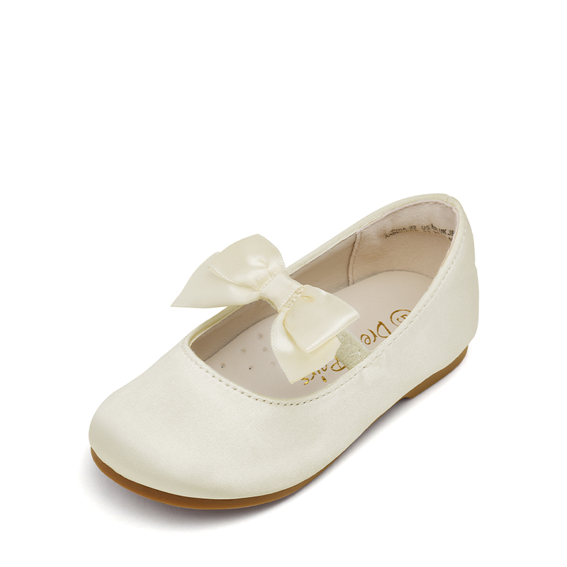 DREAM PAIRS Big Flower Girl's Dress Shoes - Mary Jane Ballerina Flats With Sole-Fina-K, Black, Size 4 Big Kid