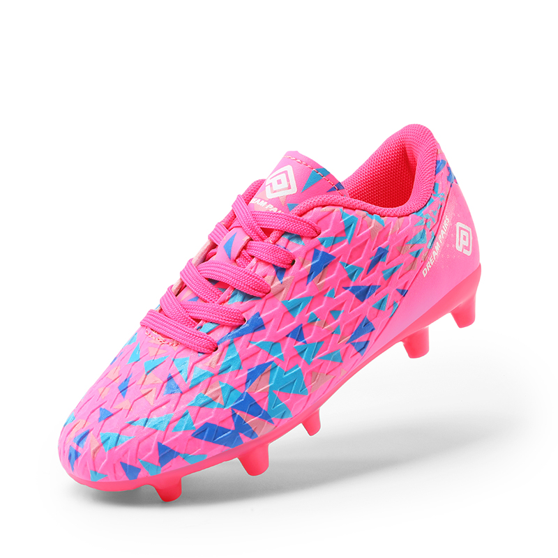 Boys' Girls' Soccer Cleats In Pink,Orange More-Dream Pairs