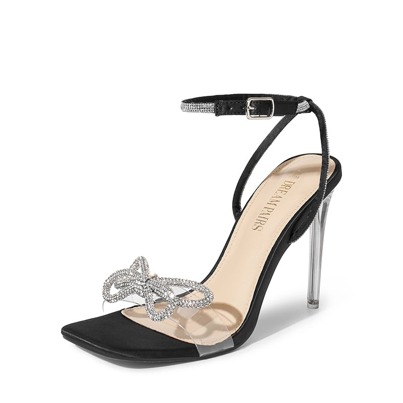 Rhinestone Double Bow Stiletto Heels