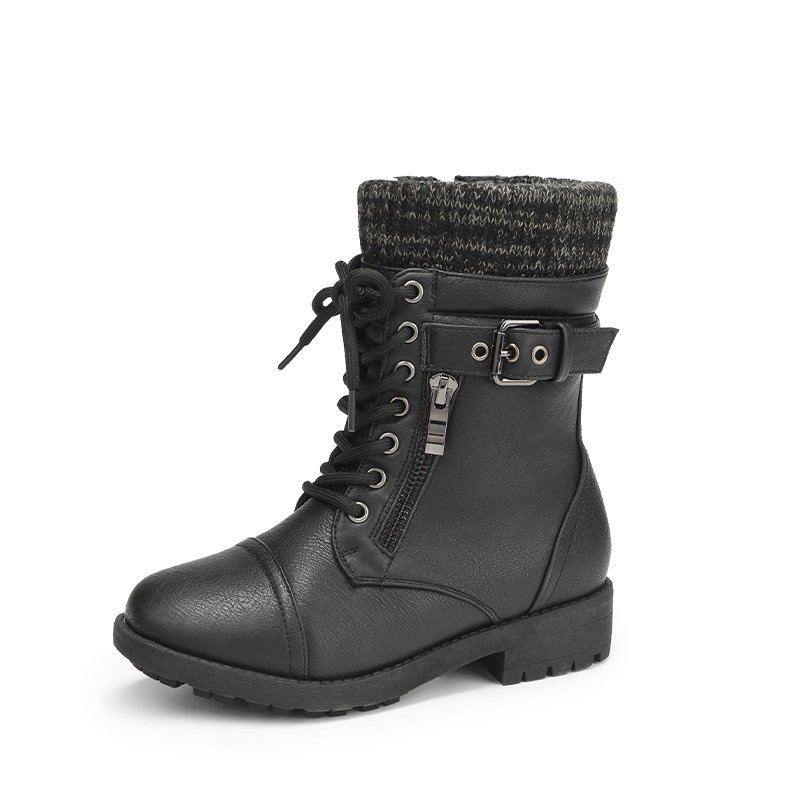 Girls black calf boots top