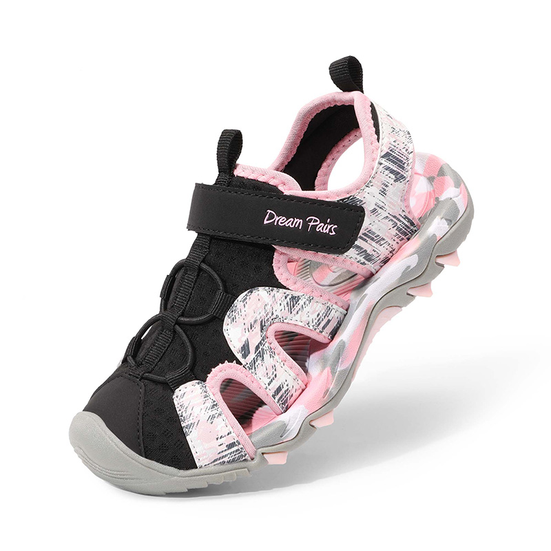 Dream Pairs Girls' Strappy Sandals - Adjustable Hook & Loop Summer Shoes