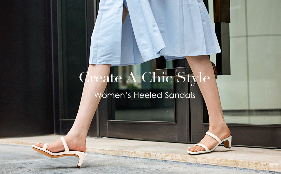 Double Strap Heel Sandals | Suqare Toe Sandals-Dream Pairs