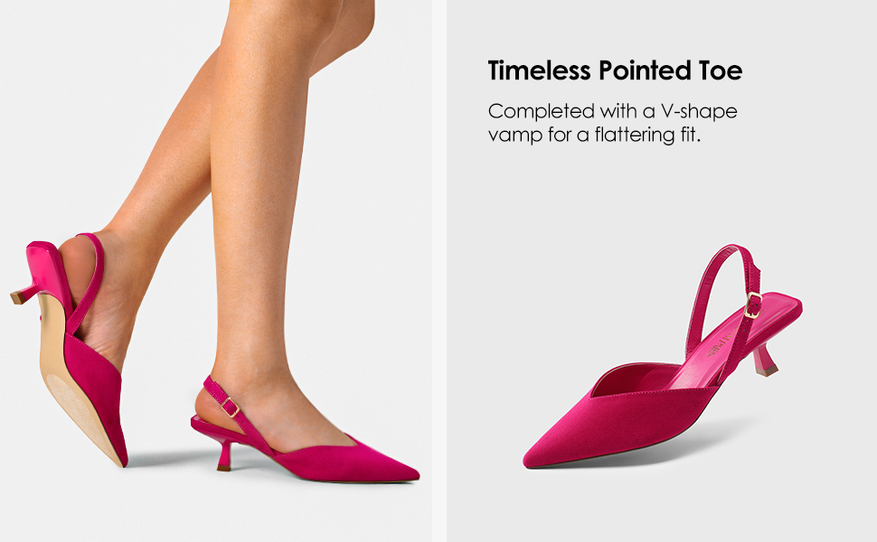 Kitten Low Heel Slingback Pumps-Dream Pairs