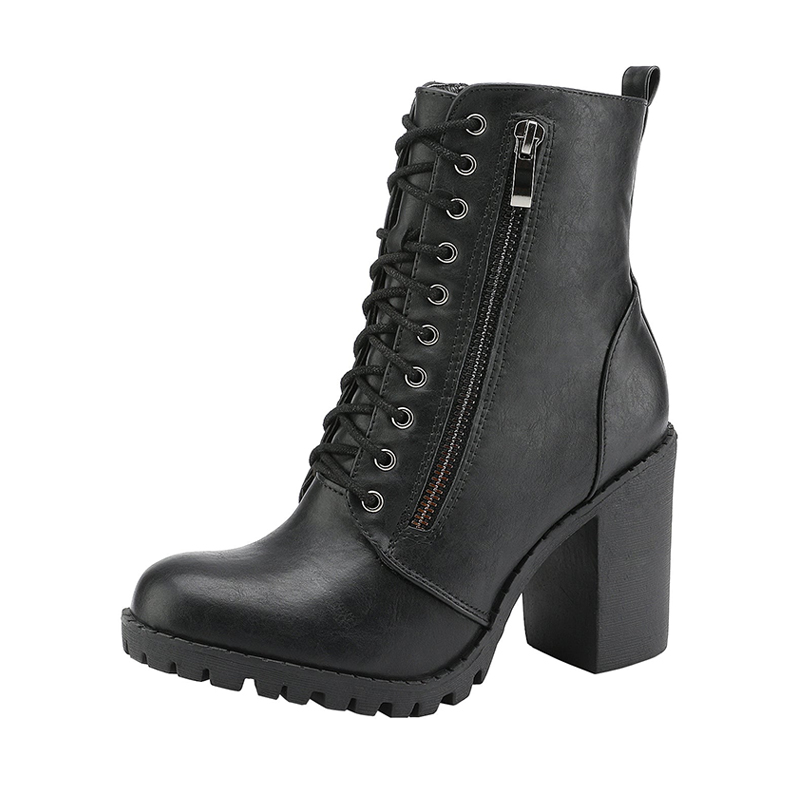 Chunky Ankle Booties Lace UP Ankle Boots Dream Pairs