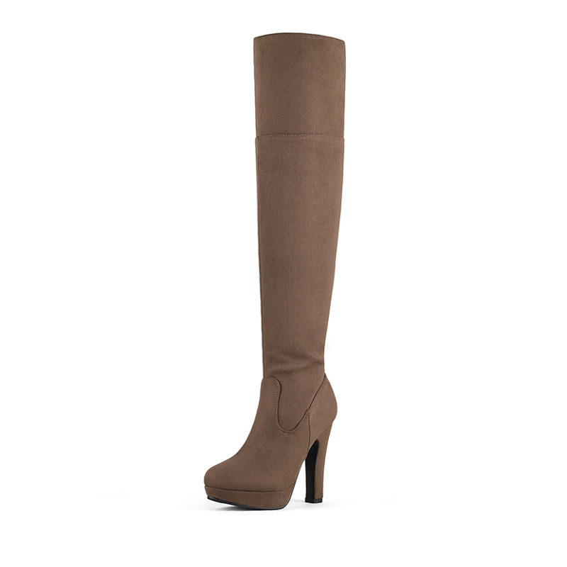 Thigh high chunky platform boots online