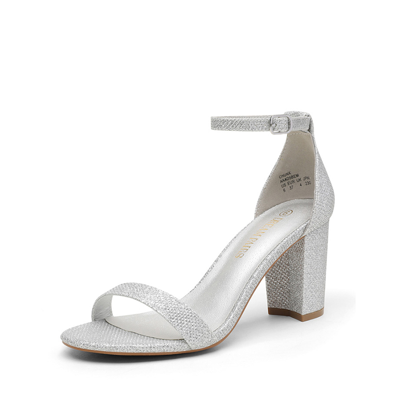 @‪ONE_DREAM__X ‬  Dream Pairs Women Ankle Strap Open Toe Chunky High Heel