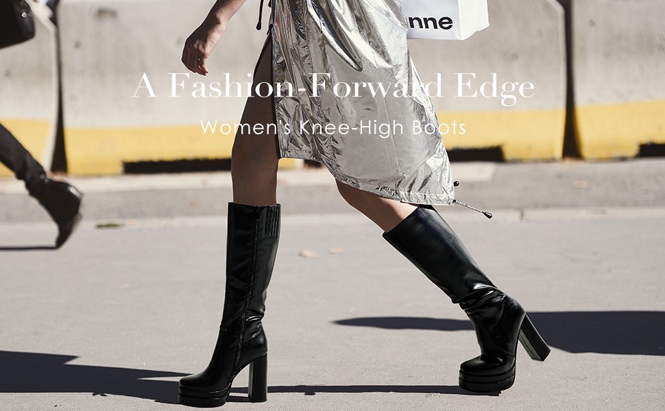 Women's Chunky Knee High Platform Boots-Dream Pairs Women's Chunky Knee High Platform Boots-Dream Pairs