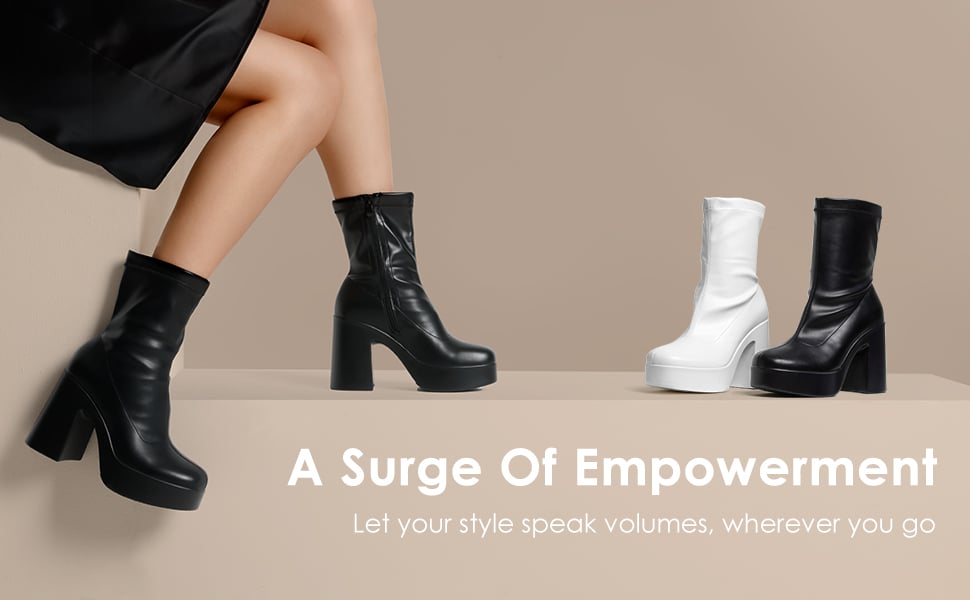 Square Toe Ankle Boots | Women's Platform Boots-Dream Pairs