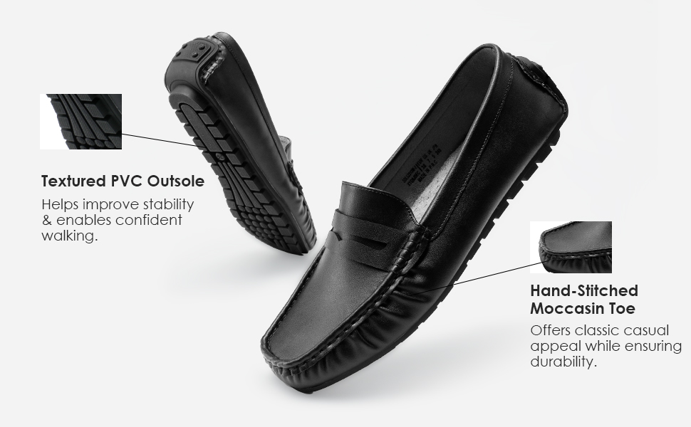 Women’s Chunky Slip On Loafers with Penny Strap