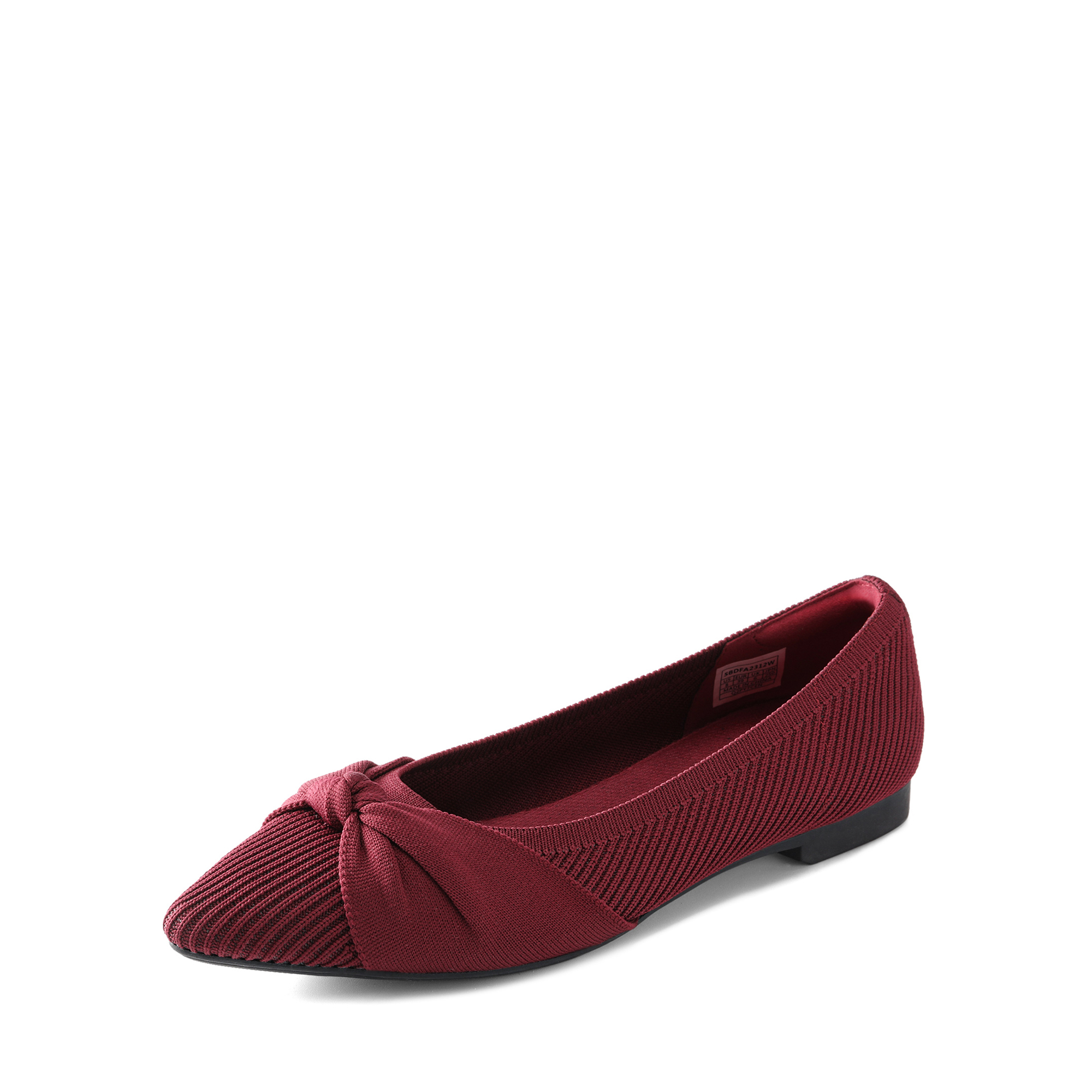 Art Apricot Hollow Out Flats Knit Fabric Bow Flat Feet Shoes main image 0