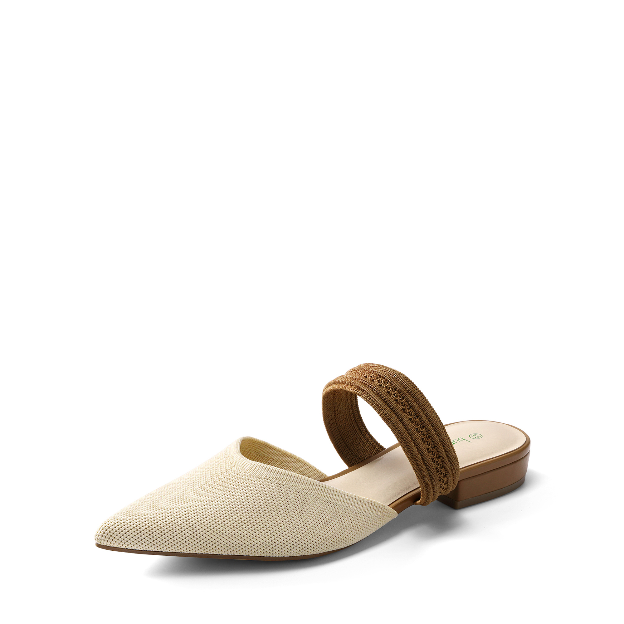 ★PAES★Round Low Flat Mule CHELSEA FLATFORM MULE Blue Woven Raffia Chunky Sandal by