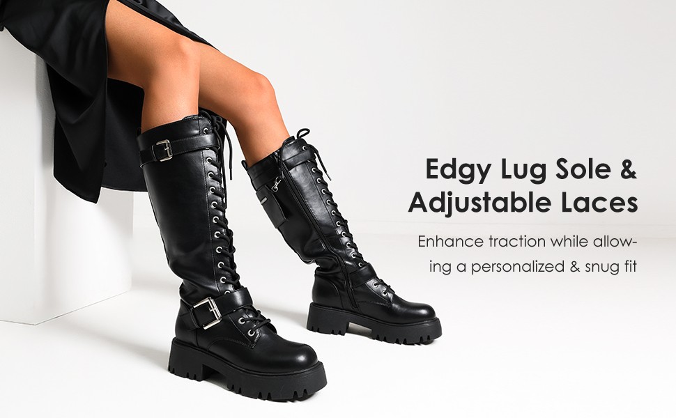 Lug Sole Platform Boots | Women's Motorcycle Boots-Dream Pairs
