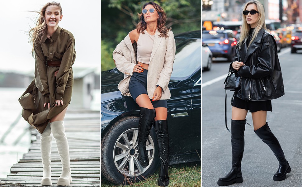 Platform Over The Knee Lug Sole Boots Dream Pairs
