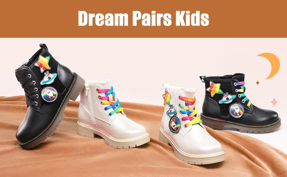 Kids Glitter Combat Boots-Dream Pairs