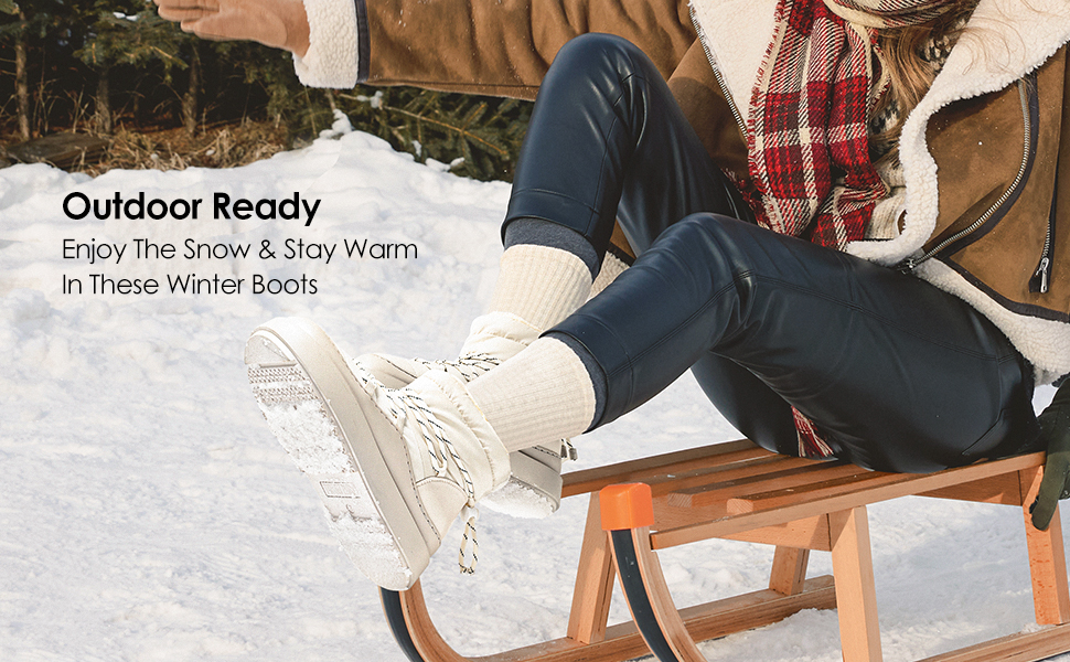 Women's Faux Fur Chunky Snow Boots-Dream Pairs