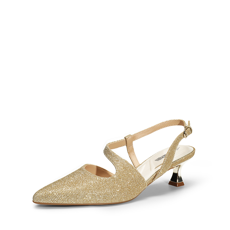 DREAM PAIRS Vrouwen Slingback Kitten Lage Blok Hakken Gesloten Puntige