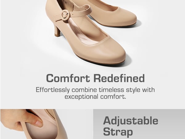 BLACK Women's Low Mary Jane Kitten Heels-Dream Pairs