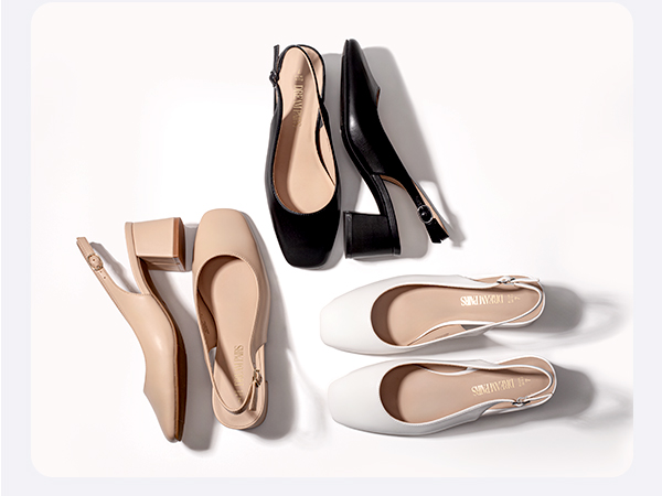 Women's Square-Toe Slingback Chunky Heels-Dream Pairs