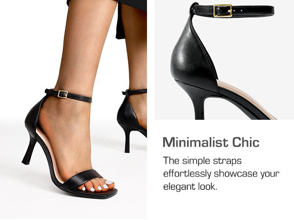 Square Toe Ankle Strap Heels