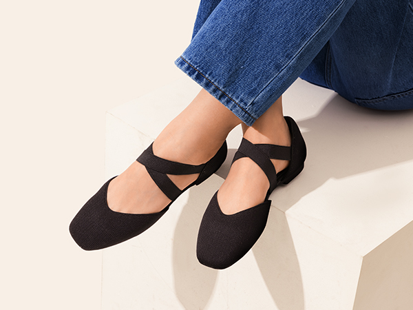 Black flats with criss cross straps best sale