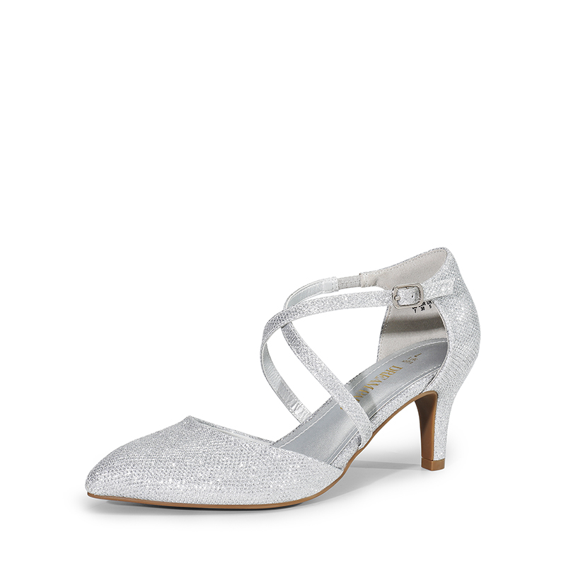DREAM PAIRS Damesschoenen met enkelbandje en peep toe met lage hakken en kittenhakken Nina-166 wit Size 9.5 US / 40.5 EU