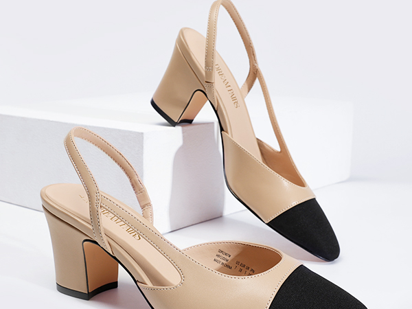 Women's Slingback Cap-Toe Pumps-Dream Pairs
