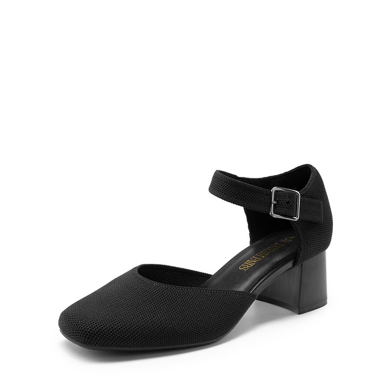 APRICOT EcoFriendly Knitted Block Heel PumpsDream Pairs