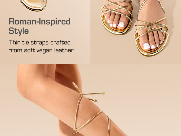 Strap up sandals flat shop