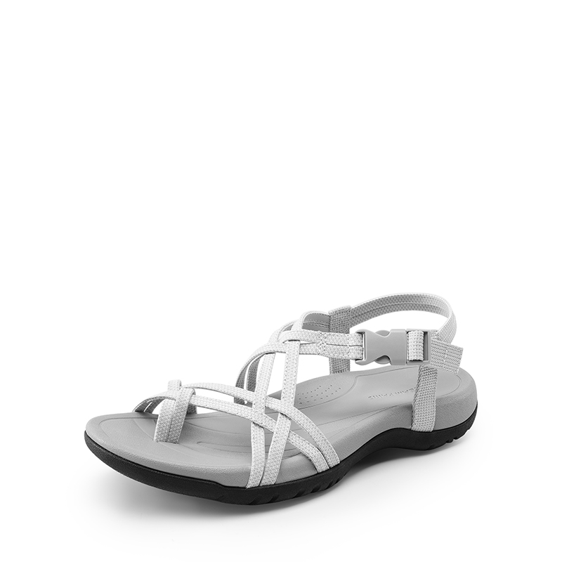 CMF Women Sandals Arch Support Stylish Low Heel Metal Secure Fit Non-slip Velcro